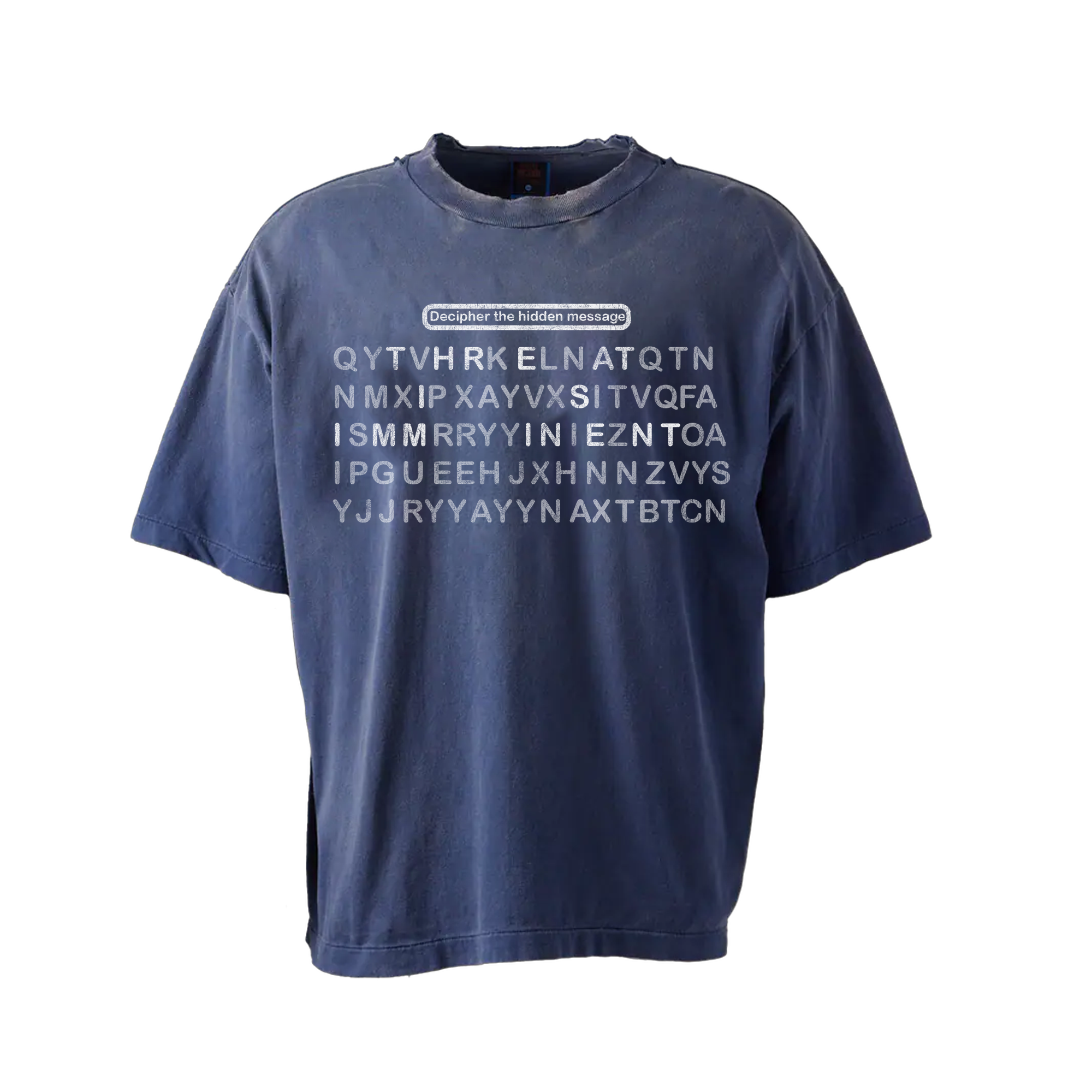 ‘Decipher’ Blue Garment Dyed Tee
